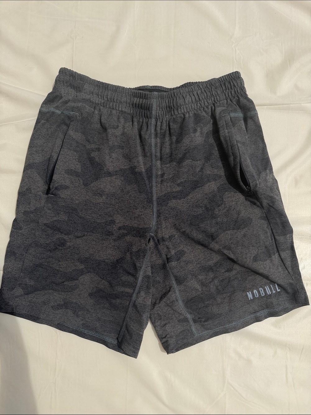 NOBULL Men's Dark Gray Camo Athletic Shorts